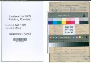 Entnazifizierung Aenne Neuenhofer , geb. 09.07.1889 (Lehrerin)