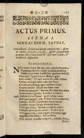 171-178, Actus Primus.