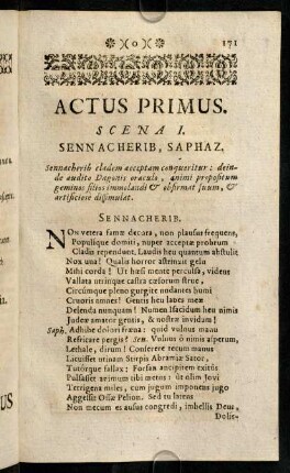171-178, Actus Primus.