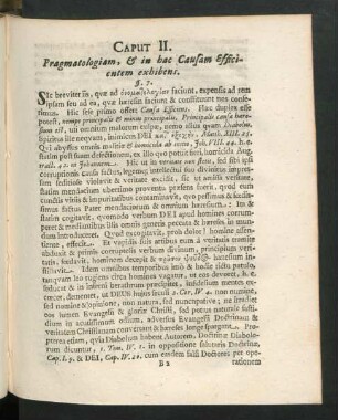 Caput II. Pragmatologiam, & in hac Causam Efficientem exhibens.