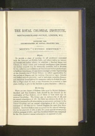 Objects of the Royal Colonial Institute.