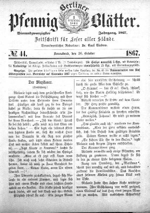 No. 44, Sonnabend, den 26. October