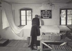 Arbeitsprozess, Steinauer Blaudruck, 1954