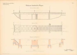 Hasebrücke, Meppen Umbau: Ansicht, Aufsicht, Schnitt 1:100