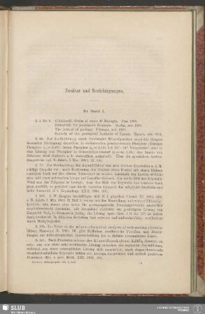 Zusätze und Berichtigungen