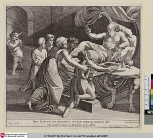 Dixit Iacob: Ego sum Primogenitus tuus Esau: Comede de Venatione mea, non cognovit Isaac, et benedixit ei [Jacob bekommt den Segen von Isaak]
