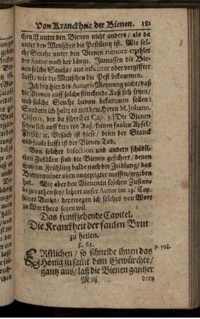 Das funffzehende Capitel. Die Kranckheit der faulen Brut zu heilen