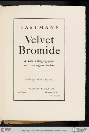 Eastman Kodak Co. [Velvet Bromide Paper]