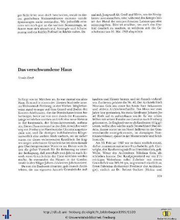 Das verschwundene Haus.