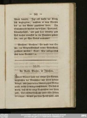 XLIX. An Rabbi Elieser, in Ispahan.