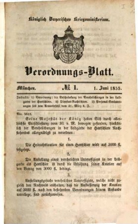 Verordnungs-Blatt. 1855