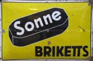 Werbeschild "Sonne Briketts"