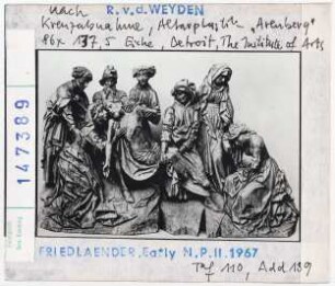 Rogier van der Weyden (nach): Kreuzabnahme, Arenberg-Altar. Detroit, Institute of Arts