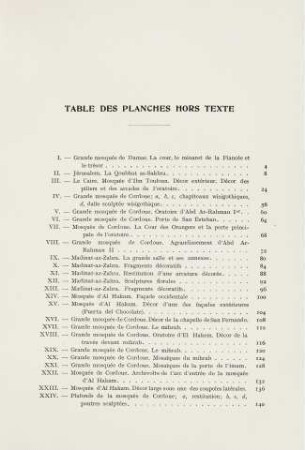 501-504 Table des planches hors texte