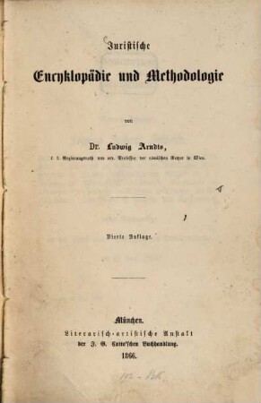 Juristische Encyklopädie und Methodologie