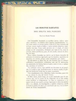 Los primitivos habitantes del delta del Paraná