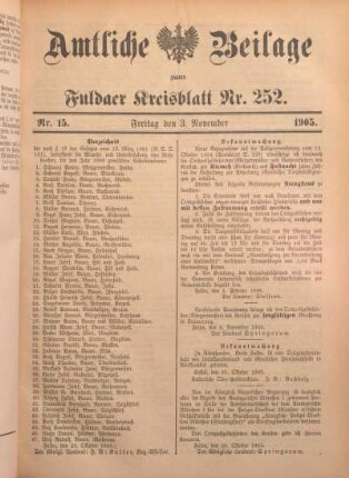 15: Beilage vom Freitag, 3. November 1905