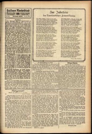 Zweite Ausgabe vom Samstag, den 11. November 1916.