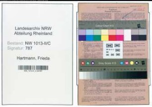Entnazifizierung Frieda Hartmann , geb. 12.10.1890 (Schneiderin)
