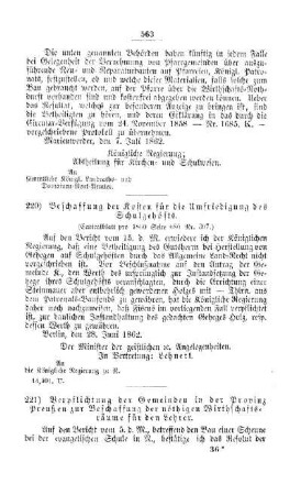 Beschaffung der Kosten für die Umfriedung des Schulgehöfts : [V. Elementarschulwesen]