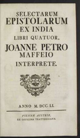 Selectarum Epistolarum Ex India Libri Quatuor