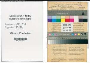 Entnazifizierung Friederike Giesen , geb. 25.09.1901 (Kaufmaennische Angestellte)