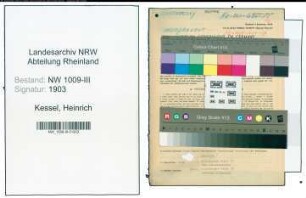 Entnazifizierung Heinrich Kessel , geb. 04.05.1906 (Apotheker)