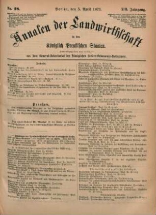 No. 28. Berlin, den 5. April 1873. XIII. Jahrgang.