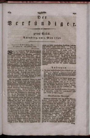 37tes Stück. Nürnberg, am 2. May 1797