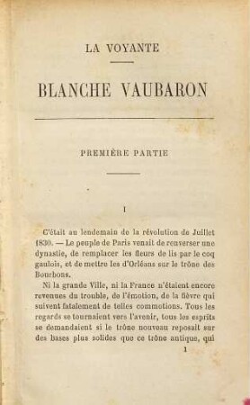 La voyante, 1. Blanche Vaubaron