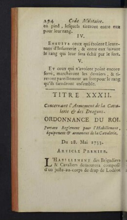 Titre XXXII.