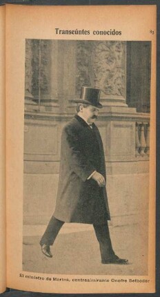 El ministro de Marina, contraalmirante Onofre Betbeder - [Retrato] : Transeúntes conocidos