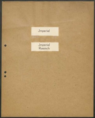 Schriftproben und Bestellungen des Schrifttyps "Imperial und Imperial Russisch"