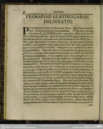 Prosapiae Clauderinae Delineatio