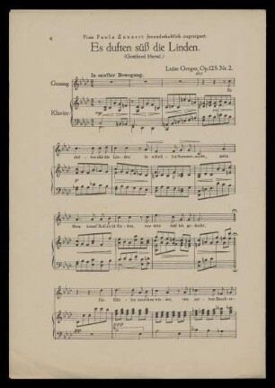 Es duften süß die Linden (Op. 125. Nr. 2)