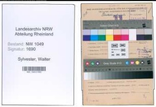 Entnazifizierung Walter Sylvester , geb. 14.03.1909 (Arbeiter)