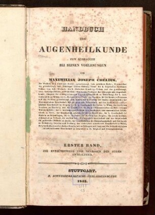 1: Die Entzündungen und Nevrosen des Auges