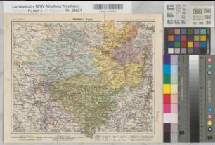 Westfalen-Lippe topographische Karte politische Karte um 1935 1 : 750 000 25,5 x 32 Diercke, Heimatkarte