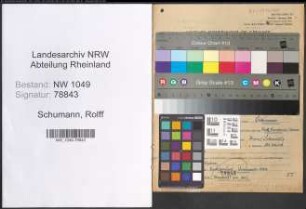 Entnazifizierung Rolff Schumann , geb. 03.05.1913 (Assessor)