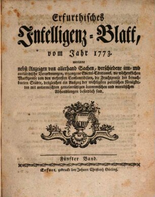 Erfurtisches Intelligenz-Blatt. 5, 5. 1773