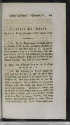 Dritter Abschnitt. Von den Körperräumen (Stereometrie)