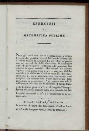 Esercizii di Analisi Sublime.