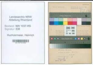 Entnazifizierung Heinrich Huchzermeier , geb. 19.05.1887 (Rektor)
