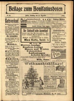 Zweite Ausgabe vom Sonntag, den 13. Dezember 1903.