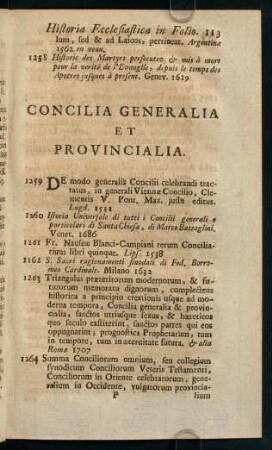113-120, Concilia Generalia et Provincialia