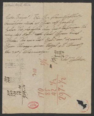 Brief an B. Schott's Söhne : o.D.