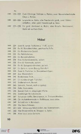 Möbel (Nr. 229-254)