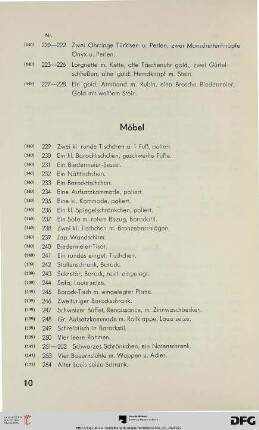 Möbel (Nr. 229-254)