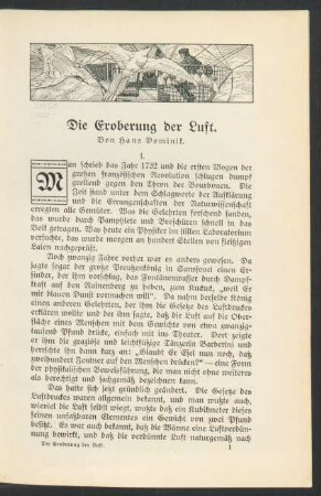 [Einleitung] Die Eroberung der Luft.