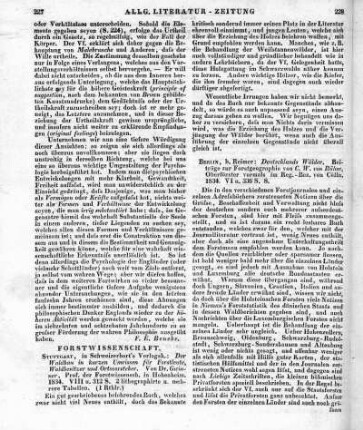 Bülow, C. W.: Deutschlands Wälder, Beiträge zur Forstgeographie. Berlin: Reimer 1834